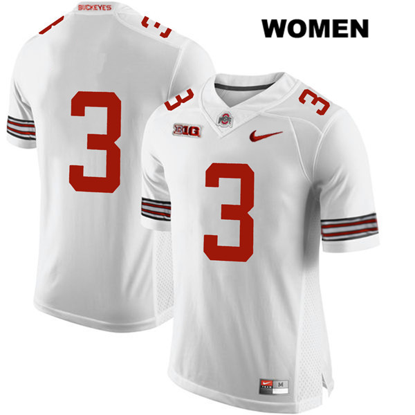 Ohio State Buckeyes Women's Damon Arnette #3 White Authentic Nike No Name College NCAA Stitched Football Jersey VP19H42PU